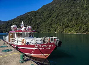 Boat on Todos los Santos Lake, Petrohue, Llanquihue Province, Los Lagos Region, Chile