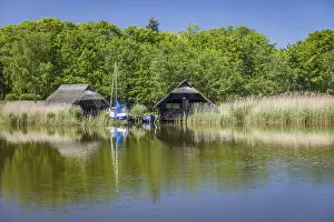 Prerow Prints: Boathouse in the port of Prerow, Mecklenburg-Western Pomerania, Northern Germany, Germany