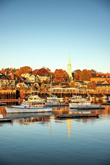 Camden Prints: Boats at Camden Harbour, Camden, Maine, USA