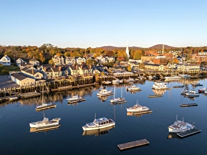 Camden Prints: Boats at Camden Harbour, Camden, Maine, USA