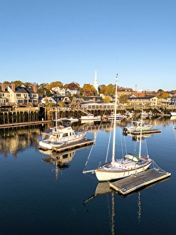 Camden Prints: Boats at Camden Harbour, Camden, Maine, USA