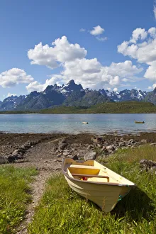 Nautical Theme Prints: Boats on the dramatic Raftsundet, Lofoten, Nordland, Norway