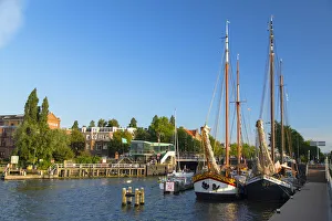 Boats at Houthavens harbour, Amsterdam, Noord Holland, Netherlands