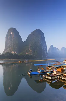 Guangxi Province Gallery: Boats on Li River, Xingping, Yangshuo, Guangxi, China