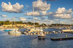 Trapani Province Prints: Boats moored in San vito Lo Capo harbour, Trapani province, Sicily, Italy