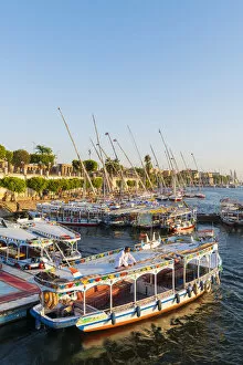 Images Dated 14th May 2020: Boats on the river Nile in Luxor, Egypt, Africa