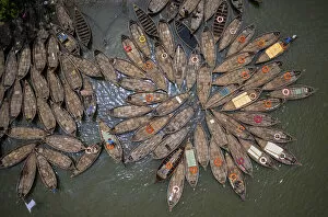 Images Dated 19th January 2021: Boats shape like petals of a flower, Dhaka, Bangladesh
