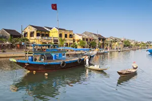 Boats on Thu Bon River, Hoi An (UNESCO World Heritage Site), Quang Ham, Vietnam