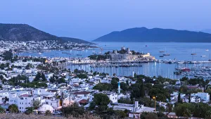 Bodrum castle and harbour, Bodrum, Mugla, Aegean Coast, Turkey
