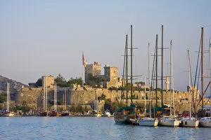 Turkish Collection: Bodrum harbour and Castle, Turkey
