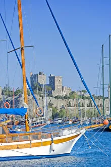 Images Dated 11th July 2013: Bodrum harbour and St Peter Castle, Bodrum, Turkey