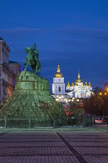 Kyiv Prints: Bohdan Khmelnytsky Monument & St. Michaels monastery, Sofiyivska Square