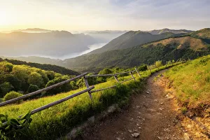Fences Prints: Bolettone mount. Albavilla, Lake Como, Como district, Lombardy, Italy