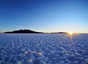 Copy Space Prints: Bolivia, Potosi Department, Daniel Campos Province, Sunset over the Salar de Uyuni