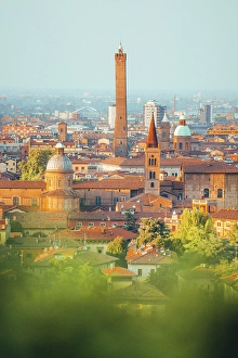 Urban Scene Prints: Bologna, Emilia Romagna, Italy. Asinelli Tower and cityscape