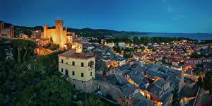 Bolsena Prints: Bolsena Castle at Night (Rocca Monaldeschi della Cervara), Bolsena, Lazio, Italy, Europe