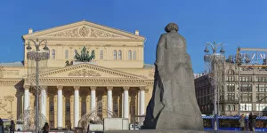 Bolshoi Theatre and Karl Marx monument, Moscow, Russia