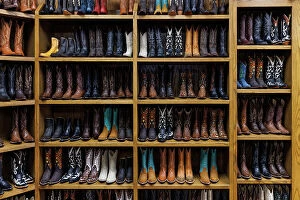 Images Dated 21st August 2023: Boots on display, Fort Worth, Texas, USA