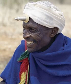 A Borana man at Mega in southern Ethiopia wears a phallic