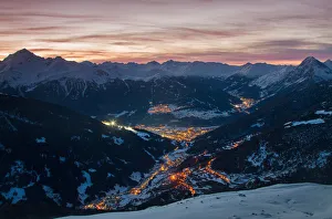 Bormio Prints: Bormio at dusk, Sondrio district, Valtellina, Lombardy, Italy