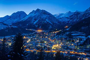 Bormio Prints: Bormio, Sondrio district, Lombardy, Italy. City lights in winter