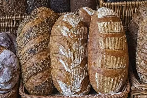 Images Dated 8th July 2022: Borough Market, Display of Loaves of Bread, Southwark, London, England