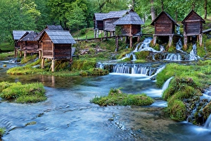 South East Europe Prints: Bosnia Herzegovina, Mlincici water mills
