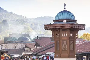 Bosnia and Herzegovina, Sarajevo, Bascarsija - The Old Quarter, Bascarsija Square