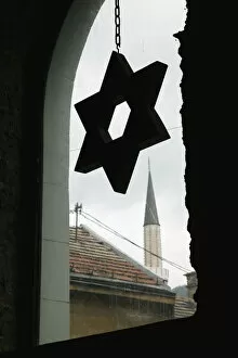 Images Dated 4th February 2008: Bosnia and Herzegovina, Sarajevo, Jewish New Temple Synagogue, Star of David