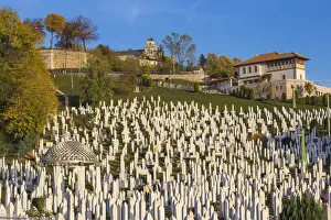 Burial Place Prints: Bosnia and Herzegovina, Sarajevo, Kovaci War Memorial and Cemetery, where Bosnian