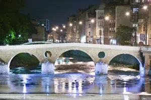 Bosnia and Herzegovina, Sarajevo, Latin Bridge over the Miljacka River