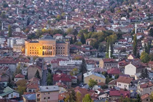 Moorish Collection: Bosnia and Herzegovina, Sarajevo, View of City looking towards City Hall