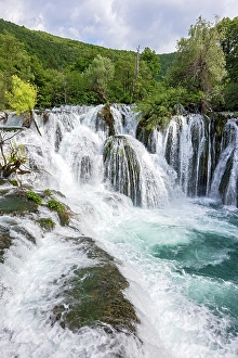 South East Europe Prints: Bosnia Herzegovina, Una National Park, Una river, Martin Brod waterfall