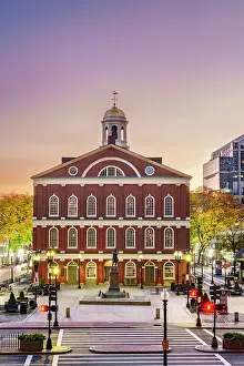 Marketplace Prints: Boston Downtown, Quincy Market and Faneuil Hall Boston, Massachusetts, USA