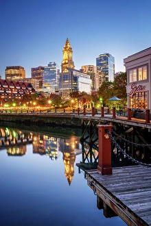Docks Prints: Boston Long Wharf Harbor Walk, Boston, Massachusetts, USA