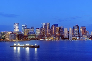 Blue Hour Prints: Boston skyline, Boston, Massachusetts, USA