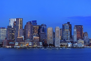 Blue Hour Prints: Boston skyline, Boston, Massachusetts, USA