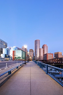 Blue Hour Prints: Boston skyline, Old Harbor, Boston, Massachusetts, USA