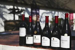 Bottles of wine at Boschendal Wine Estate, Franschhoek, Western Cape, South Africa