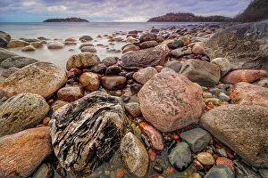Provincial Park Prints: Boulders along the coast of Lake Superior at Gargantua Harbour