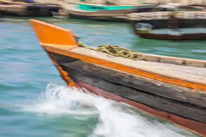 Bow of a small ferry boat on Dubai Creek, Dubai, United Arab Emirates
