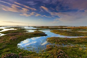 Salt Marsh Prints: Brancaster Salt Marsh Reflections, Branscater, Norfolk, England