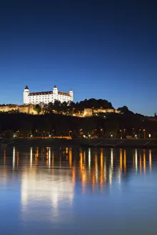 Bratislava Prints: Bratislava Castle at dusk, Bratislava, Slovakia