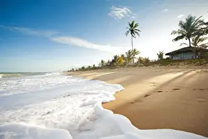 Surf Prints: Brazil, Bahia, Caraiva, View of Caraiva village with Caraiva beach in the foreground