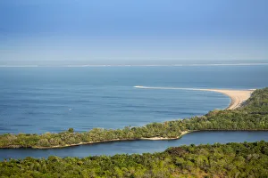 Amazonian Prints: Brazil, Brazilian Amazon, Para, Alter do Chao, Ponta do Cururu beach and the blue