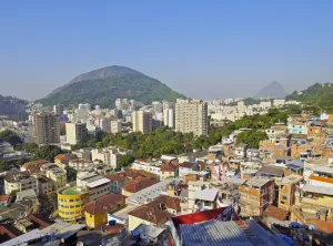 Ghetto Prints: Brazil, City of Rio de Janeiro, Cityscape of Rio viewed from the top of the Favela