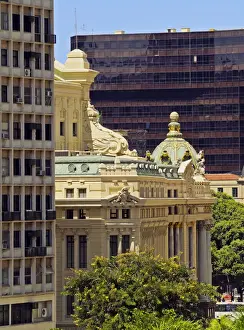 Brazil, City of Rio de Janeiro, Elevated view of the Theatro Municipal