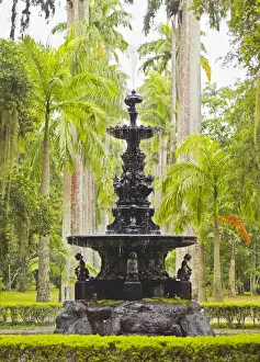 Fountain Prints: Brazil, City of Rio de Janeiro, Fountain of the Muses in the Botanical Garden of Rio