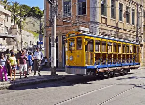 Santa Teresa Prints: Brazil, City of Rio de Janeiro, The Santa Teresa Tram on Largo dos Guimaraes