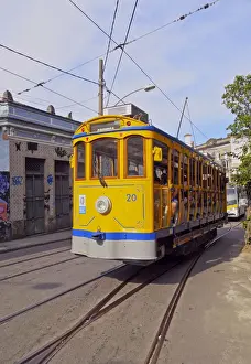 State Of Rio De Janeiro Prints: Brazil, City of Rio de Janeiro, The Santa Teresa Tram near Largo do Guimaraes